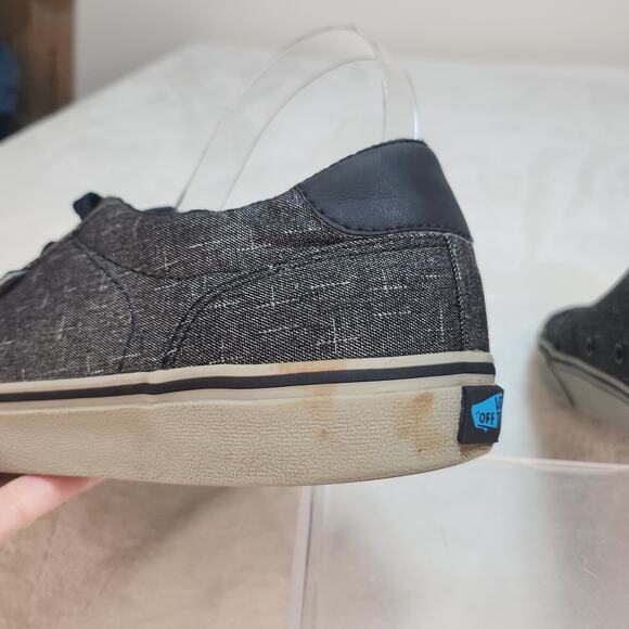 Vans Shoes Mens 12 Dark Gray Blue Black Fabric Low Tops Skater Grunge Preppy - Picture 9 of 13